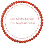 MASSIVE BEADS Natural Genuine Gemstone Beads Healing Crystal Chakra Reiki Jewelry Faceted Round Beads Bracelets 3mm - color: Carnelian