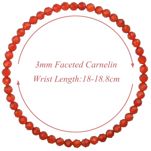 MASSIVE BEADS Natural Genuine Gemstone Beads Healing Crystal Chakra Reiki Jewelry Faceted Round Beads Bracelets 3mm - color: Carnelian