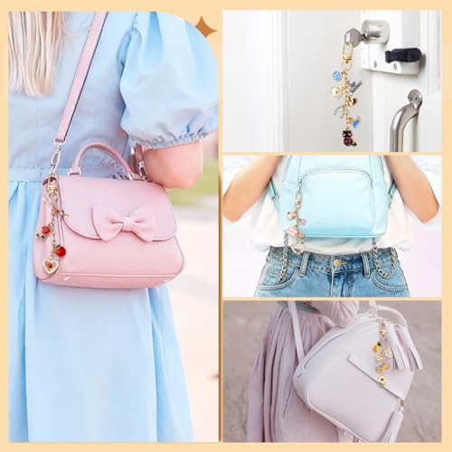 Wurosi 52 Set Lip Gloss Keychain Making Kit, Gold Keychain Clips Hooks with Extender Chain, Gift Bags, Thank You Cards, 5M Hemp Rope, for DIY Key Chain Making Crafts - color: 52 Set Keychain Making Kit