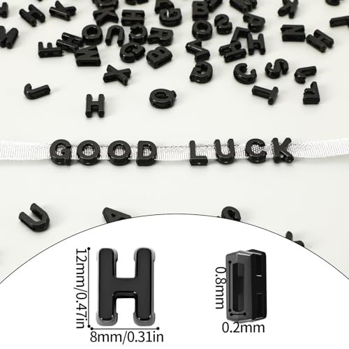 Augshy 700Pcs Large Letter Beads Black Plastic A-Z Mixed Alphabet Shape Beads for Jewelry Making Bracelets Necklaces Key Chains Shoelaces Crafts Party Decor(9x12mm) - style: Black Alphabet Style