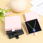 4 Pack Square Jewelry Gift Boxes, Pink & Black Cardboard Small Jewelry Box Pendent Storage Case for Bracelets Necklaces Earrings Ring Jewelry Gift
