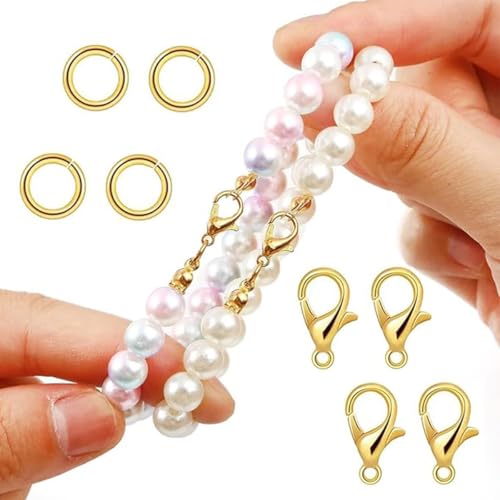 32.8 Feet Necklace Chain Width 3 mm Twisted Chain for DIY Jewelry Making，Necklace Chains Set with 30Pcs Lobster Clasps 60Pcs Jump Rings