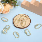 10pcs Screw Carabiner Lock Charms, Silver Necklace Lock Clip Keychain Clip Hook Metal Oval Keyring Holder Clasp for DIY Necklace Bracelets Jewelry Making, 2.5x1.5cm - color: Gold