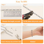 YOUBEIYEE 2 Meters Stainless Steel Chain for Jewelry Making Oval Rolo Chains for Men and Women Necklace Bracelet DIY Jewelry Supplies Findings - color: Oval Silver