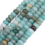 Songxi 5x8mm Natural Blue Amazonite Beads, 75PCS Spacer Round Loose Abacus Beads for Jewelry Making, Gemstone for Bracelet Necklace Earrings, Arts and Crafts - color: Blue Amazonite