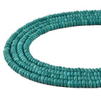 180pcs 4x2mm Green Turquoise Disk Rondelle Spacer Natural Stone Semi Precious Gemstone Loose Beads for Jewelry Making 15.5 Inch - color: Green Turquoise