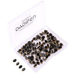 Glass Rice Beads Black 4x6mm 50pcs Faceted Oval Golden Edge Crystal Loose Beads for DIY Craft Jewelry Making - color: Black