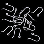 AKOAK 50pc 0.65mm Non-Allergenic Plastic Ear Wire Hooks Earring Findings fit DIY Jewelry (Silver) - color: Silver