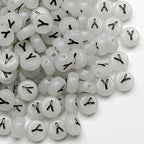 200PCS Letter Beads Glow in The Dark 4x7mm Acrylic Alphabet Letter Y Beads for Jewelry Making Bracelet - color: Y-200PCS