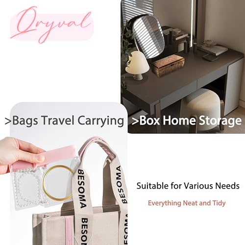 Jewelry Organizer and Storage Box with 24 EVA Anti Tarnish Bags, Travel Acrylic Case for Earrings, Necklaces & Rings, Elegant Gift for Women & Girls (S&Organizer(Brown)) - size: S&Organizer(Brown)