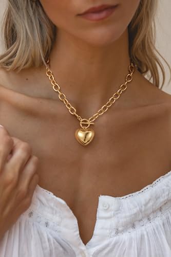 Freekiss Women's Layered Necklace Set - 3 Piece Dainty Gold Jewelry for Everyday Stacking | 14K Gold Plated Snake Chain, Rope Chain, Cuban Chain | Adjustable Length 14-18.5 Inch | Gift Ready - color: Gold, style: Heart Paperclip OT-GD