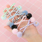6Pcs Bow Hairball Acrylic Beads for Pens Colorful Bow Focal Spacer Beads for DIY Craft Beadable Pens Jewelry Bracelet Necklace Earrings Keychain Making - color: Bow Hairball