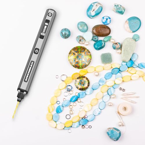 Mini Drill Pen, 5-Speed, LED Lights, OLED Display, Aluminium Box, Resin Drill Set With 10 Small Bits, 3/32-Inch Shank, For Jewelry Making, Wood, Plastic,(SDS) - style: SDS