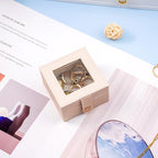 SANQIANWAN Small Leather Jewelry Box with Glass Top Mini Earring Display Case with 4 Grid for Selling Gift for Girls and Women (PearlWhite) - color: PearlWhite-A