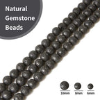 100pcs 6mm Black Lava Beads Natural Gemstone Beads Round Loose Beads for Crafting and Jewelry Making - color: Black Lava, size: 6mm