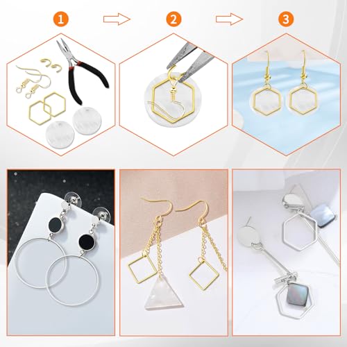 216pcs Beading Hoop Earrings 3 Shapes Earring Hoops Hypoallergenic Earring Finding Square Teardrop Round Earrings Beading Hoop Bulk for DIY Earring Making Supplies(Gold&Silver) - color: 216PCS;Teardrop,Square,Round;Gold,Silver