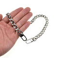 HAHIYO Silver Metal Purse Strap 23.6 inches Modern Style Flat 0.4' Wide Extra Thick 2.4mm Lobster Clasp Shoulder/Cross Body Handbag Clutch Replacement 1 Pack - size: Bright Silver 23.6 Inches