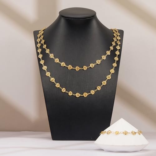 YOUBEIYEE 4 Meters Gold Plated Hollow Heart Chain for Jewelry Making Stainless Steel Link Chains Bulk on Spool - color: Heart Gold