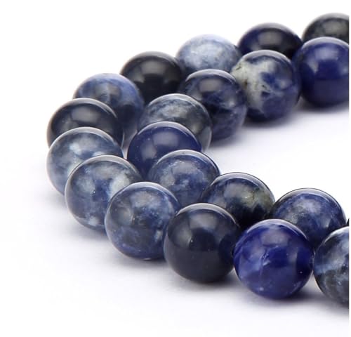 90pcs Adabele Natural Blue Sodalite Healing Gemstone 4mm (0.16 inch) Small Round Beads Gem Stone Spacer for DIY Craft Jewelry Making GY6-4 - color: Sodalite, size: 4mm (90pcs/1 Strand)