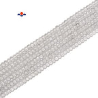 JM Design Clear Quartz Faceted Rondelle Beads Size 2x3mm 15.5'' Strand for Jewelry Making