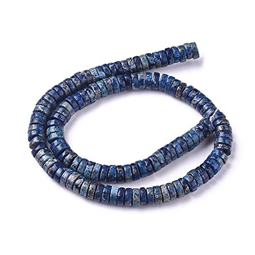 Craftdady 250Pcs Heishi Coin Natural African Pyrite Gemstone Beads Flat Round Disc Energy Healing Crystal Stone Loose Beads 8mm for Jewelry Bracelet Necklace Earring, Blue - color: African Pyrite, Blue, size: 8mm