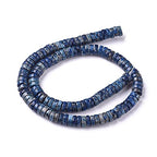 Craftdady 250Pcs Heishi Coin Natural African Pyrite Gemstone Beads Flat Round Disc Energy Healing Crystal Stone Loose Beads 8mm for Jewelry Bracelet Necklace Earring, Blue - color: African Pyrite, Blue, size: 8mm