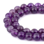 HAAMIIQII 90pcs 4mm Natural Amethyst Crystal Beads Round Stone Loose Gemstone Beads for Jewelry Making Strand 15 Inch - color: Amethyst, size: 4mm 90pcs