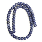 BEADIA Natural Blue Sodalite Flat Cut Round Drum Stone 8mmx7mm Loose Semi Gemstone Beads for Jewelry Making 38cm - color: Blue Sodalite