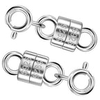 Serundo Auto 925 Sterling Silver Magnetic Necklace Clasps and Closures Min Magnetic Clasps for Necklaces Bracelets Chain Extender Connector for Jewelry Making Necklace 2Pack - color: silver
