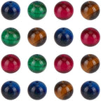 40PCS 10MM Natural Tiger Eye Beads with Hole Round Gemstone Pink Blue Green Energy Stone Smooth Polished Loose Spacer Bead Bulk for Jewelry Making Earrings Bracelets Necklaces DIY Crafts - size: 10mm 40pcs