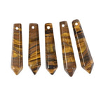 50mm Natural Iron Tiger Hexagonal Wand Jewelry Making Crystal Pointed Chakra Reiki Healing Beads 2mm Hole Drilled(Pack of 5) - color: Iron Tiger