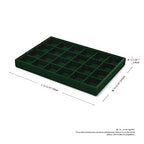 24 Girds Velvet Jewelry Ring Tray Earring Organizer Tray Jewelry Organizer Display Trays for Ring Earrings Storage (Green) - size: 24 Grid