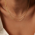 Gold Layered Necklaces for Women, 14K Gold Plated Dainty Gold Chain Choker Necklace Stack, Herringbone Gold Necklaces Set - color: gold-3-Beaded