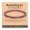 AD Beads Handmade Gemstone Stretch Elastic Bracelet Crystal Healing Reiki Nature's Beauty and Spiritual Essence Unisex - color: Amethyst (Love Guardian), size: 4mm
