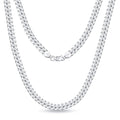 OCHCOH 925 Sterling Silver Clasp 3mm3.5mm4mm5mm7mm Cuban Link Chain Necklace for Men Diamond Cut Silver Chain Necklace for Women 16 18 20 22 24 26 28 30 Inch - size: 18 Inch, style: 7mm
