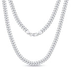 OCHCOH 925 Sterling Silver Clasp 3mm3.5mm4mm5mm7mm Cuban Link Chain Necklace for Men Diamond Cut Silver Chain Necklace for Women 16 18 20 22 24 26 28 30 Inch - size: 18 Inch, style: 7mm