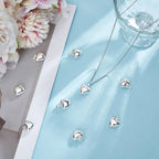 Beebeecraft 10Pcs Puffy Heart Charms, Small 0.6in 925 Sterling Silver Plated Brass Metal Love Heart Shaped Charms for Bracelet Earrings Jewelry Making - color: Silver, size: 15x18x7mm