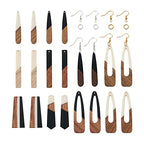 FASHEWELRY 16Pcs Teardrop Resin Wood Earrings Charms Long Drop Shape Wooden Earring Blanks Wooden Earrings Findings for Jewelry Making with 100Pcs Earring Hooks Jump Rings - color: 0Mixed Color-5 Shapes