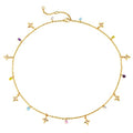 MTMY Beaded Necklaces for Women 14K Gold Plated Dainty Colorful Green/Rose Beaded Pearl Choker Necklace Delicate Boho Choker Necklace Jewelry Gift - style: CZ star tassel