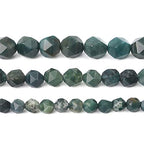 BEADIA Faceted Natural Moss Agate Stone Round Beads 10mm 36cm/Strand for Jewelry Making - color: Moss Agate, size: 10mm