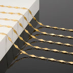 KYUNHOO 4 Meters Long Gold Plated Chain for Jewelry Making Solid Rhombic DIY Jewelry Stainless Steel Bulk Chain on Spool for Crafting Finding Supplies - color: Rhombic Gold