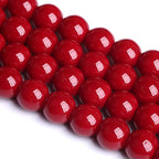 12MM 32PCS Dark Red Glass Crystal Loose Beads for Jewelry Making DIY Bracelet - color: Dark Red Glass, size: 12mm