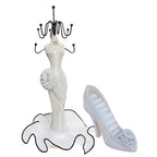 2 PCS Set Jewlery Display Shoe Ring Holder - Mannequin Necklace Display Bracelet Orgaziner (Silver) - color: Silver