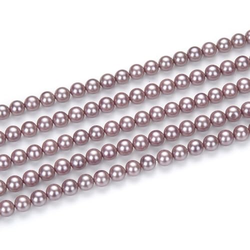 60pcs Adabele AAA Grade 6mm Natural Shell Pearl Loose Round Beads Freshwater Mother of Pearl Nacre 15 inch (Lavender Amethyst) for DIY Craft Jewelry Making SP6-11 - color: Lavender Amethyst, size: 6mm (60pcs/1 Strand)