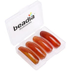 BEADIA Natural Curved Red Agate Stone Beads 36x10mm 4pcs for DIY Bracelet Jewelry Making - color: Red Agate