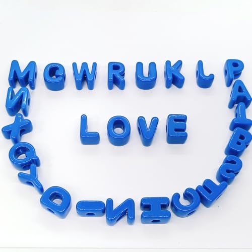 26PCS Large 6mm Hole Letter Beads, 20mm Acrylic Beads A to Z,for DIY Jewelry Making Kit Friendship Bracelet Key Chain and Bag Charms (26 A to Z Blue) - color: 26 A to Z Blue