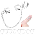 MKCYD 8Pcs Magnetic Bracelet Clasps and Closures with Safety Chain Never Fall Silver Bracelet Extender Converter Magnetic Clasps for Women - color: 8Pcs Silver