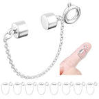 MKCYD 8Pcs Magnetic Bracelet Clasps and Closures with Safety Chain Never Fall Silver Bracelet Extender Converter Magnetic Clasps for Women - color: 8Pcs Silver