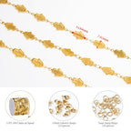 KYUNHOO 4.3 Yards Gold Chains for Jewelry Making Embossed Palm of Hand Chain Links on Spool for Women Men DIY Necklace Bracelet Crafts Find Supplies - color: Hand Gold