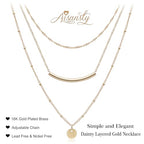 Aisansty Dainty Layered Choker Necklaces Handmade Coin Tube Star Pearl Pendant Multilayer Adjustable Layering Chain Gold Plated Necklaces Set for Women - color: Gold, style: Chain,Elegant,Gold Plated,Simple